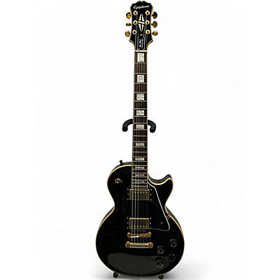 Used 2016 Epiphone Les Paul Custom Pro Ebony Solid Body Electric Guitar