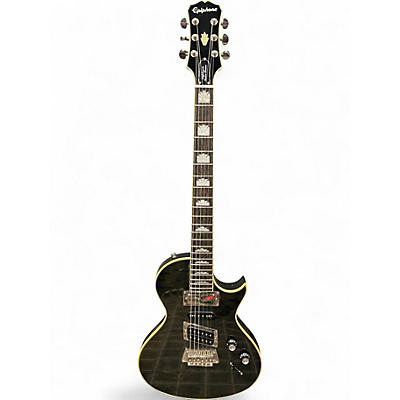 Used 2016 Epiphone Nighthawk Custom Reissue TRANS BLACK Solid Body Electric Guitar