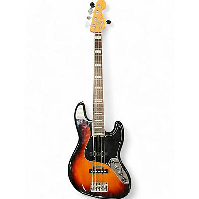 Used 2016 Fender American Elite Jazz Bass 5 String Sunburst Electric Bass Guitar