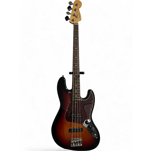 Fender Used 2016 Fender American Standard Jazz Bass 3 Tone Sunburst Electric Bass Guitar 3 Tone Sunburst