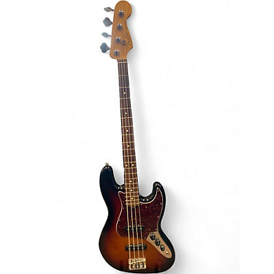 Used 2016 Fender American Standard Jazz Bass 3 Tone Sunburst Electric Bass Guitar