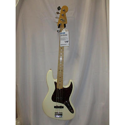 Fender Used 2016 Fender American Standard Jazz Bass Olympic White Electric Bass Guitar