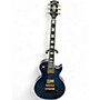 Used 2016 Gibson Les Paul Custom 5A Quilt Top Trans Blue Solid Body Electric Guitar Trans Blue