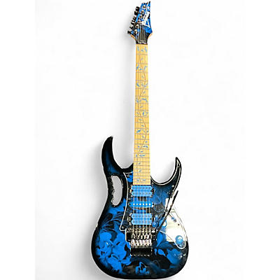 Used 2016 Ibanez JEM77FP Steve Vai Signature Blue Floral Pattern Solid Body Electric Guitar