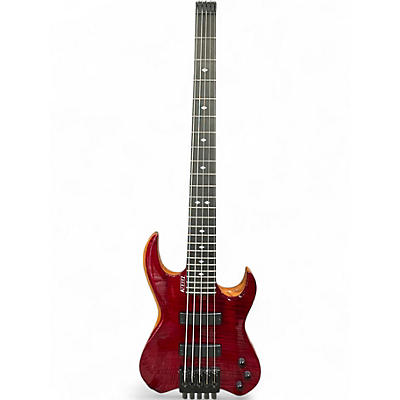 Used 2016 Kiesel Vader 5-String Bass Transparent Red Electric Bass Guitar