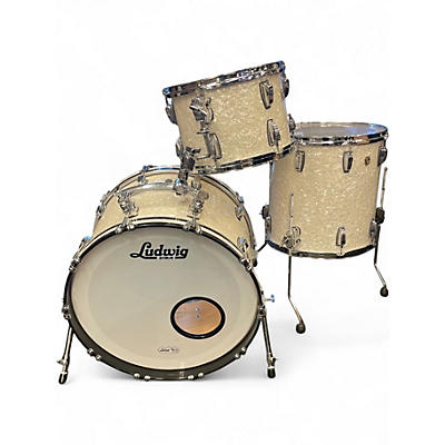Used 2016 Ludwig 3 Piece Classic Maple White Marine Pearl Drum Kit