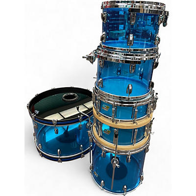 Used 2016 Ludwig 6 Piece Vistalite Blue Drum Kit