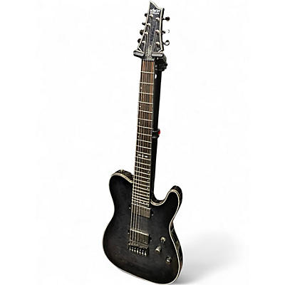 Used 2016 Schecter Guitar Research Hellraiser Hybrid PT-7 Transparent Black Burst Solid Body Electric Guitar