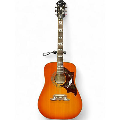 Used 2017 Epiphone Dove Pro Cherry Sunburst Acoustic Electric Guitar
