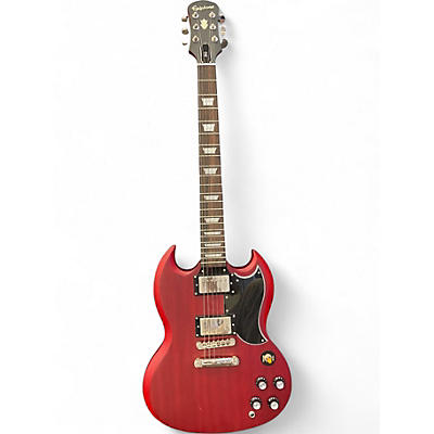 Used 2017 Epiphone SG Standard Worn Cherry Solid Body Electric Guitar