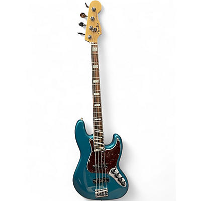 Used 2017 Fender American Elite Jazz Bass Ocean Turquoise Electric Bass Guitar