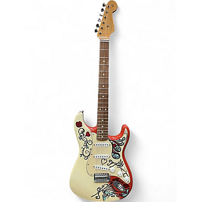 Used 2017 Fender Jimi Hendrix Monterey Stratocaster WHITE Solid Body Electric Guitar
