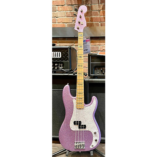 Fender Used 2017 Fender Limited Edition Adam Clayton Precision Bass Purple Sparkle Purple Electric Bass Guitar Purple