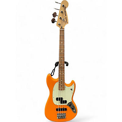 Used 2017 Fender Mustang Bass Orange Electric Bass Guitar