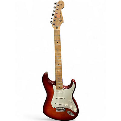 Used 2017 Fender Standard Stratacoustic Plus Top Candy Red Burst Solid Body Electric Guitar