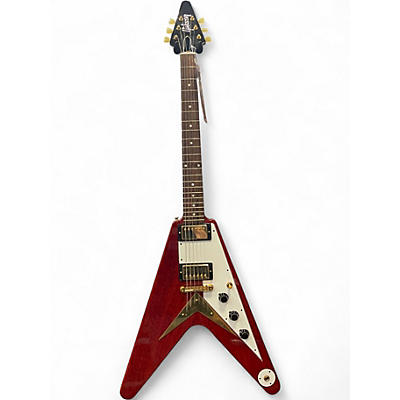 Used 2017 Gibson 1959 Reissue Flying V transparent red Solid Body Electric Guitar
