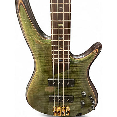 Used 2017 Ibanez SR1400 Green Electric Bass Guitar