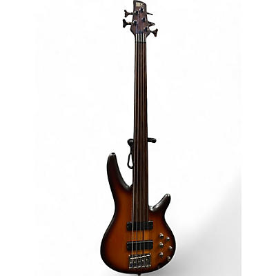 Ibanez Used 2017 Ibanez SRF705 Bass Workshop Fretless Soundgear  Brown Burst fLAT Electric Bass Guitar