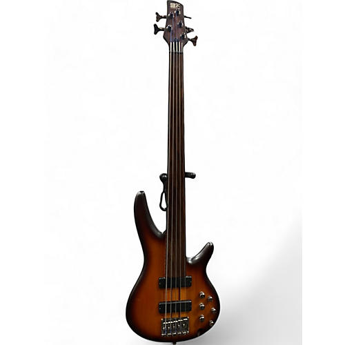 Ibanez Used 2017 Ibanez SRF705 Bass Workshop Fretless Soundgear  Brown Burst fLAT Electric Bass Guitar Brown Burst fLAT