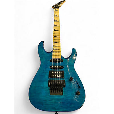 Used 2017 Jackson JS34Q Dinky Trans Blue Solid Body Electric Guitar