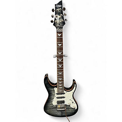 Used 2017 Schecter Guitar Research Banshee Black and White Solid Body Electric Guitar