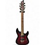 Used 2017 Schecter Guitar Research Demon 6 Satin Red Solid Body Electric Guitar Satin Red