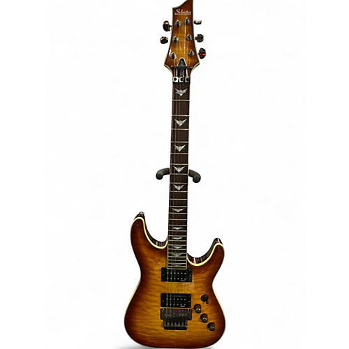 Used 2017 Schecter Guitar Research Omen Extreme-6 FR Vintage Sunburst Solid Body Electric Guitar Vintage Sunburst