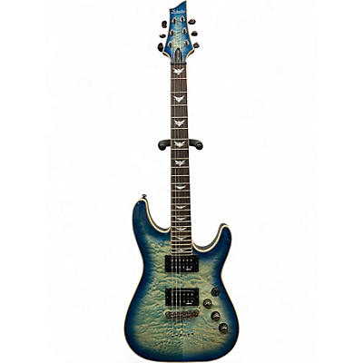 Used 2017 Schecter Guitar Research Omen Extreme 6 Ocean Blue Burst Solid Body Electric Guitar