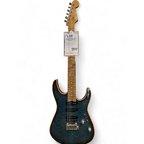 Charvel Used 2018 Charvel USA Select DK24 HSS 2PT CM QM Blue Burst Solid Body Electric Guitar Blue Burst