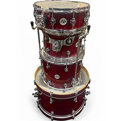 Used 2018 DW 4 Piece DESIGN SERIES FREQUENT FLYER Cherry Drum Kit