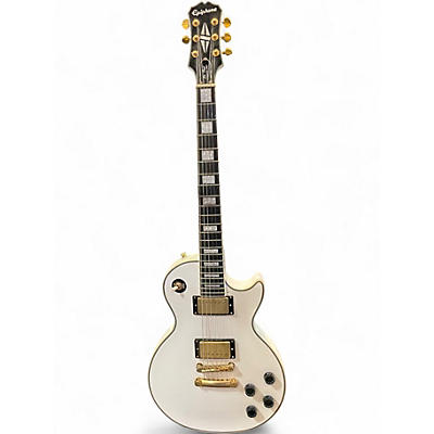 Used 2018 Epiphone Les Paul Custom Alpine White Solid Body Electric Guitar