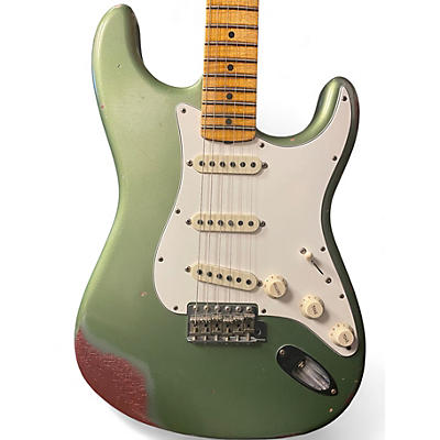 Used 2018 Fender CUSTOM SHOP LTD RELIC 1964 SPECIAL SAGE GREEN METALLIC OVER CHAMPAGNE SPARKLE Solid Body Electric Guitar
