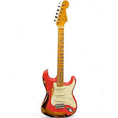 Used 2018 Fender Custom 57 LTD HVY RELIC STRAT FIESTA RED ONER 2 TONE SUNBURST Solid Body Electric Guitar
