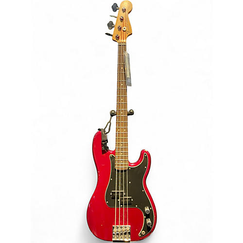 Used 2018 Fender Nate Mendel Precision Bass Candy Apple Red Electric Bass Guitar Candy Apple Red