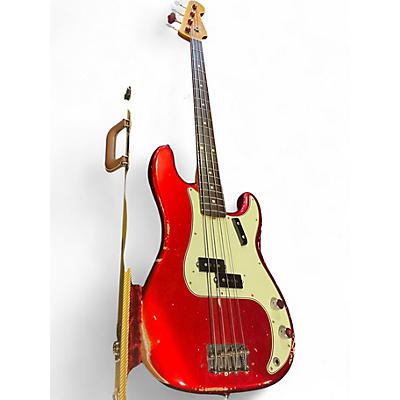 Used 2018 Fender P-Bass Relic 1963 Candy Apple Red Electric Bass Guitar
