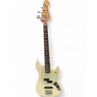 Used 2018 Fender Player Mustang Bass PJ Olympic White Electric Bass Guitar