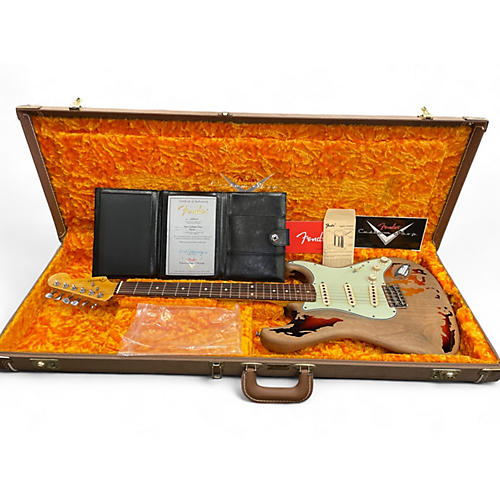 Used 2018 Fender Rory Gallagher Stratocaster Two tone Relic Solid Body Electric Guitar Two tone Relic