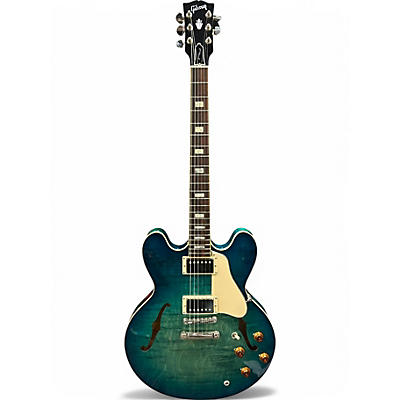 Used 2018 Gibson Memphis ES335 Figured Block 2018 Aquamarine Hollow Body Electric Guitar
