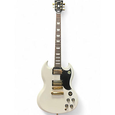 Used 2018 Gibson SG Standard Gold Series Alpine White Solid Body Electric Guitar