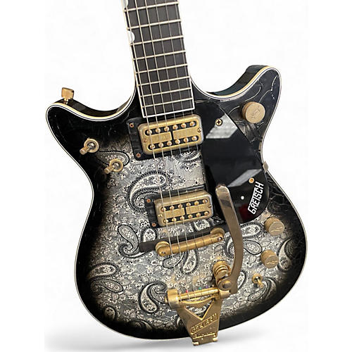 Used 2018 Gretsch Guitars G6128-CS  SILVER PAISLEY Solid Body Electric Guitar SILVER PAISLEY