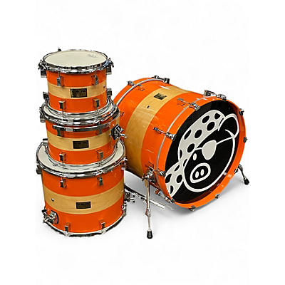 Used 2018 Pork Pie USA 4 Piece Custom "Tennessee Orange" Drum Kit
