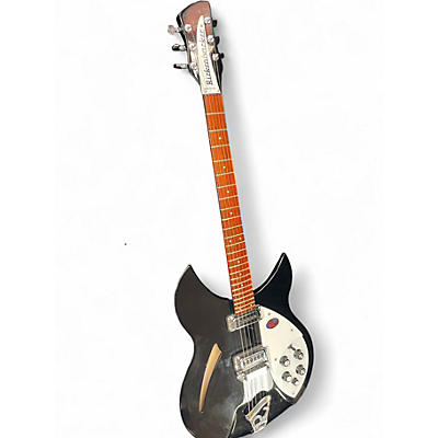 Used 2018 Rickenbacker 330 Black and White Hollow Body Electric Guitar