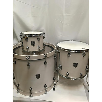 Used 2018 SJC Drums 3 piece Custom Killington White Drum Kit