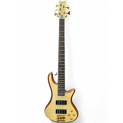 Used 2018 Schecter Guitar Research Stiletto Custom 5 String SATIN NATURAL Electric Bass Guitar