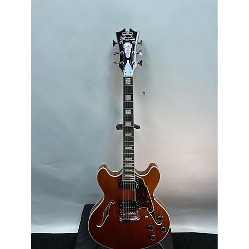 D'Angelico Used 2019 D'Angelico Premier Series DC Walnut Hollow Body Electric Guitar Walnut