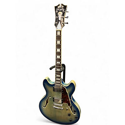 Used 2019 D'Angelico Premier Series DC XT Faded Blue Jean Hollow Body Electric Guitar