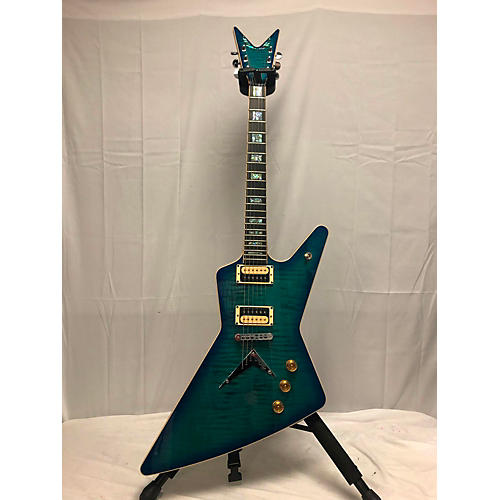 Dean Used 2019 Dean Z FLAME TOP CUSTOM TRANS BLUE BURST Solid Body Electric Guitar TRANS BLUE BURST