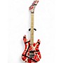 Used 2019 EVH Striped Series 5150 Red with Black and White Stripes Solid Body Electric Guitar Red with Black and White Stripes