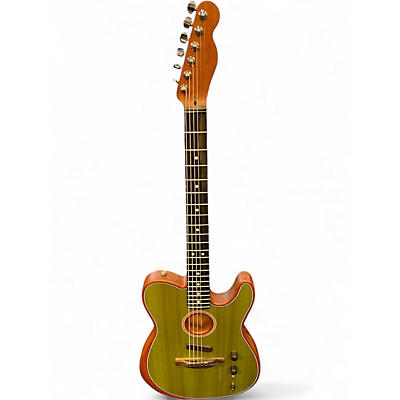 Used 2019 Fender American Acoustasonic Telecaster Surf Green Acoustic Electric Guitar