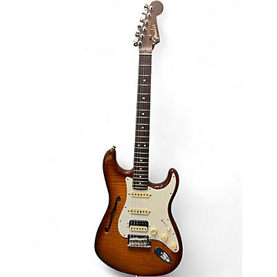 Used 2019 Fender Rarities Collection Thinline Stratocaster HSS VI0LIN BURST Hollow Body Electric Guitar